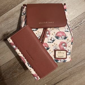NWOT Loungefly Marie backpack and wallet